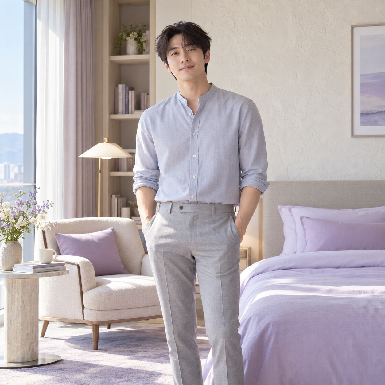 서울 여성전용마사지 안내를 위한 성인 남성 모델 이미지 - 로미로미