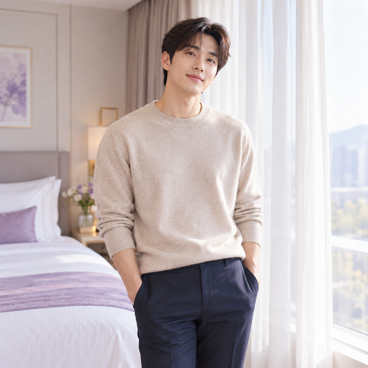 서울 여성전용마사지 안내를 위한 성인 남성 모델 이미지 - 힐링